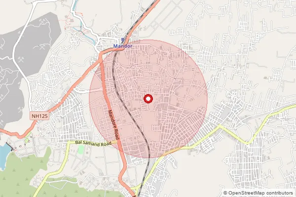 Map showing approximate area covered by Pincode 303009 — Dhamana Bo, Jaipur