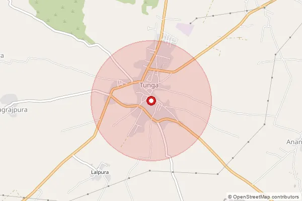 Map showing approximate area covered by Pincode 303120 — Dantala Meena Bo, Jaipur