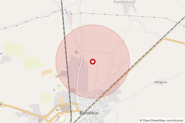 Map showing approximate area covered by Pincode 303313 — Ananantwada Bo, Dausa