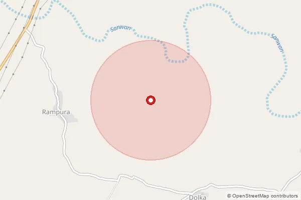 Map showing approximate area covered by Pincode 303325 — Badoli Bo, Dausa
