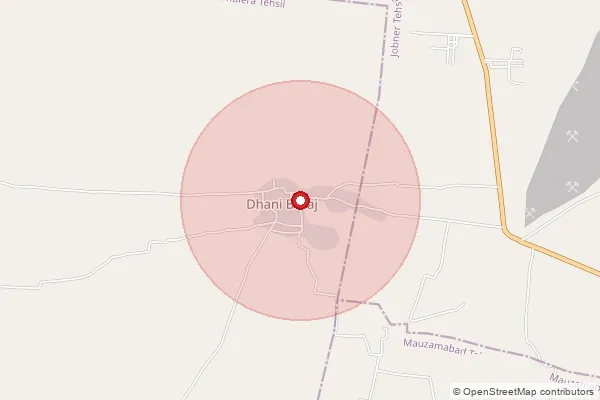 Map showing approximate area covered by Pincode 303328 — Bhadwa Bo, Jaipur