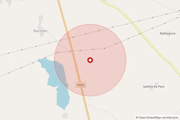 Map showing approximate area covered by Pincode 303505 — Koliwara Bo, Dausa