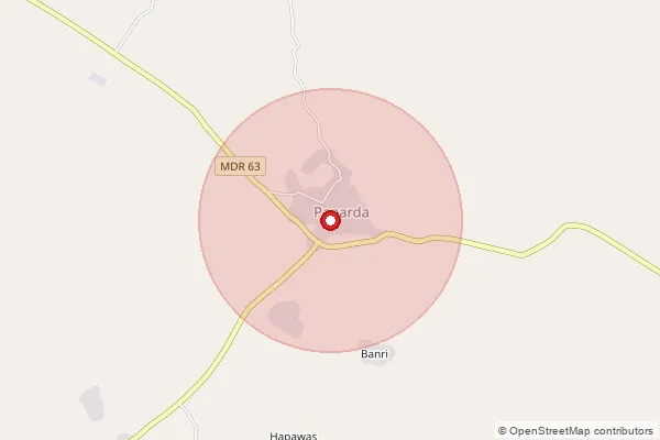 Map showing approximate area covered by Pincode 303506 — Mundghisya Bo, Dausa