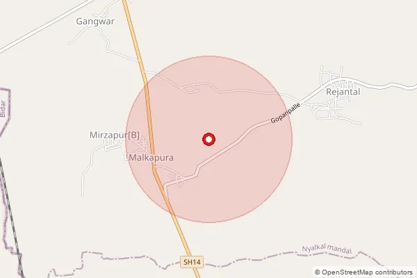 Map showing approximate area covered by Pincode 303603 — Bagawas Bo, Jaipur