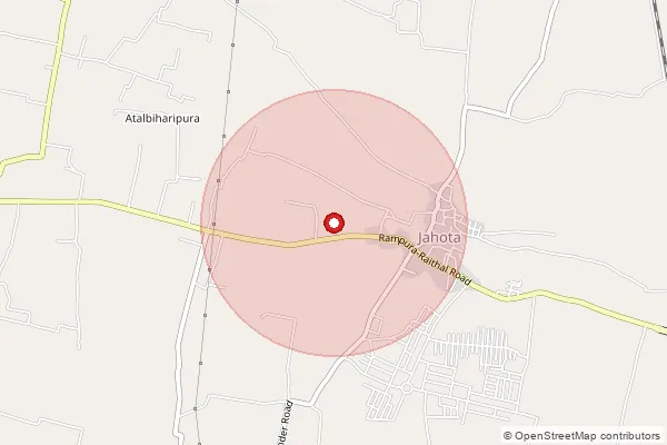 Map showing approximate area covered by Pincode 303701 — Punana Bo, Jaipur