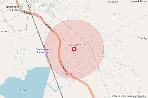 Map showing approximate area covered by Pincode 303903 — Khajalpura Bo, Jaipur