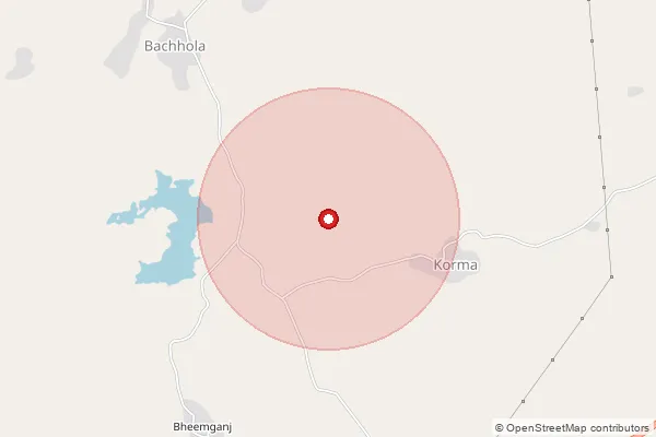 Map showing approximate area covered by Pincode 304001 — Tonk Raj H.O, Tonk