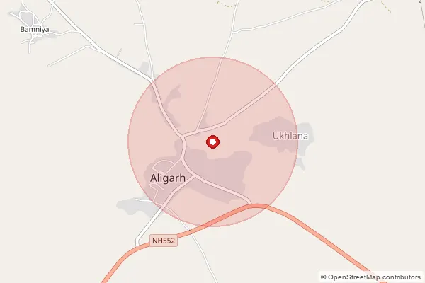 Map showing approximate area covered by Pincode 304023 — Choru B.O, Tonk