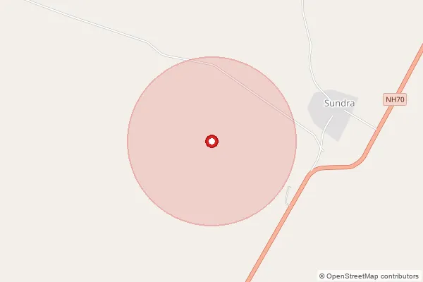 Map showing approximate area covered by Pincode 304024 — Bosariya B.O, Tonk