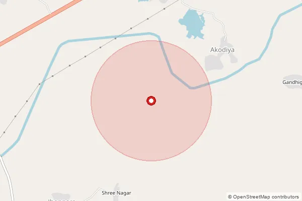 Map showing approximate area covered by Pincode 304803 — Chandli B.O, Tonk