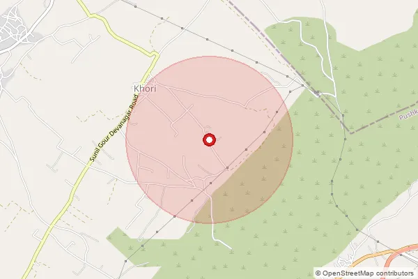 Map showing approximate area covered by Pincode 305021 — Kanwalai B.O, Ajmer