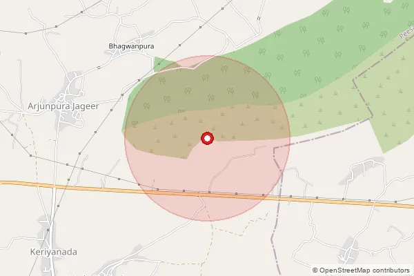 Map showing approximate area covered by Pincode 305203 — Mangliawas S.O, Ajmer