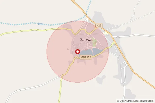 Map showing approximate area covered by Pincode 305403 — Jadana B.O, Ajmer