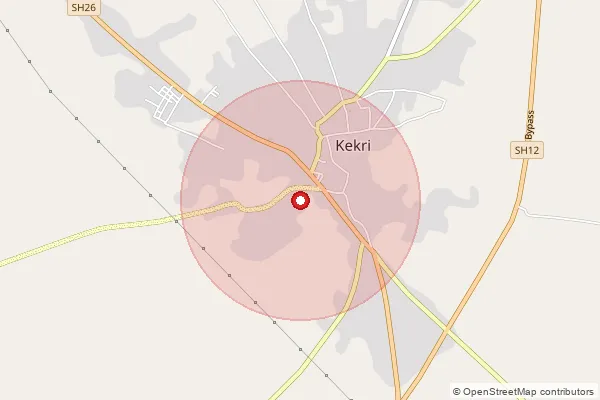 Map showing approximate area covered by Pincode 305405 — Bhimrawas B.O, Ajmer