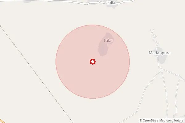 Map showing approximate area covered by Pincode 305406 — Lasadia B.O, Ajmer
