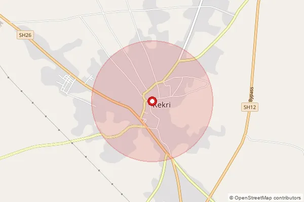 Map showing approximate area covered by Pincode 305408 — Bogla B.O, Ajmer