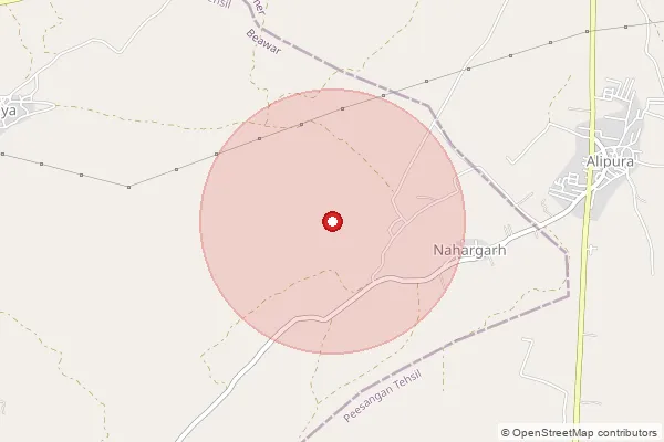 Map showing approximate area covered by Pincode 305412 — Barol B.O, Ajmer