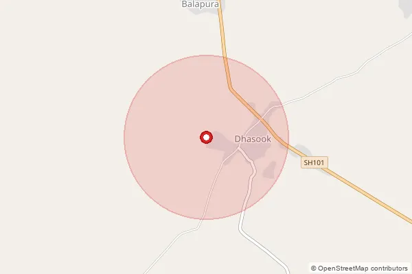 Map showing approximate area covered by Pincode 305801 — Madanganj Kishangarh H.O, Ajmer