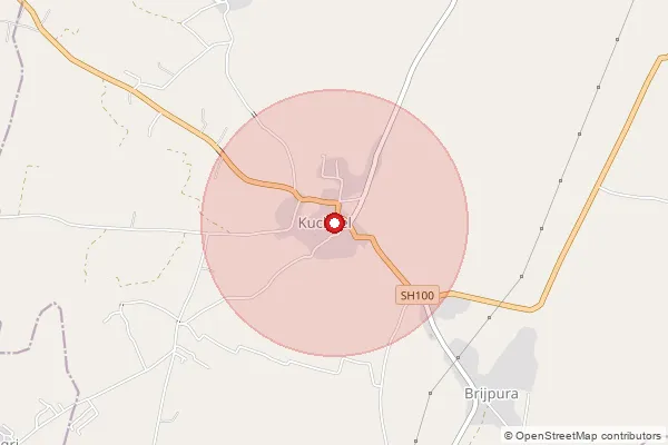 Map showing approximate area covered by Pincode 305811 — Babaicha B.O, Ajmer