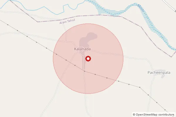 Map showing approximate area covered by Pincode 305813 — Dang B.O, Ajmer