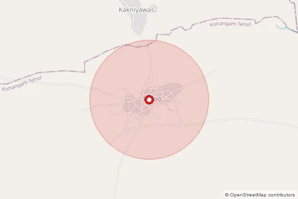 Map showing approximate area covered by Pincode 305816 — Patan B.O, Ajmer