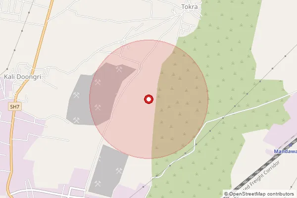 Map showing approximate area covered by Pincode 305817 — Central University Of Rajasthan S.O, Ajmer