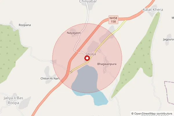 Map showing approximate area covered by Pincode 305922 — Bar Kochara B.O, Ajmer