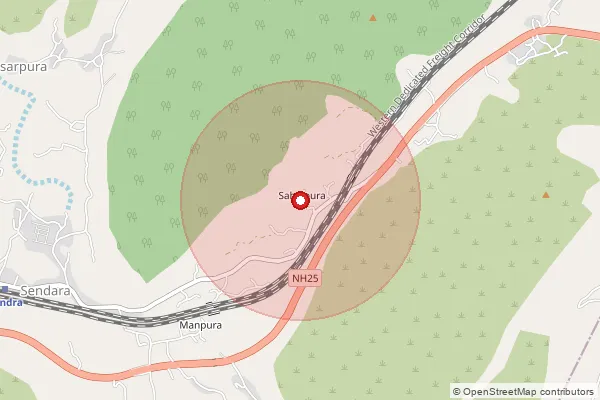 Map showing approximate area covered by Pincode 306102 — Amarpura B.O, Pali