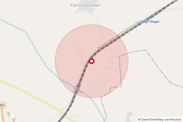Map showing approximate area covered by Pincode 306103 — Bornadi B.O, Pali
