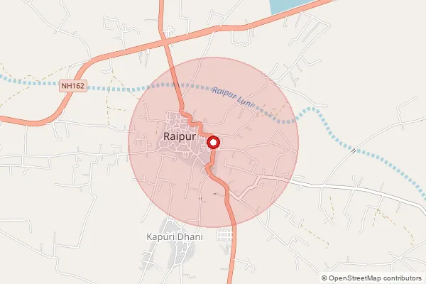Map showing approximate area covered by Pincode 306105 — Bagri Kalaliya B.O, Pali