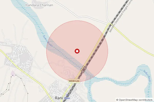 Map showing approximate area covered by Pincode 306115 — Lapod B.O, Pali