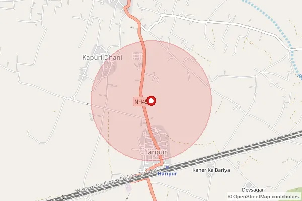 Map showing approximate area covered by Pincode 306304 — Haripur B.O, Pali