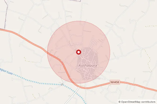 Map showing approximate area covered by Pincode 306305 — Nimbera  Kalan B.O, Pali