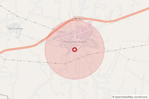 Map showing approximate area covered by Pincode 306307 — Bansiya B.O, Pali