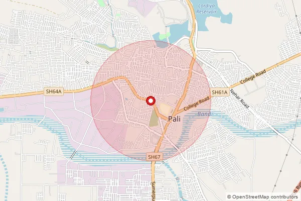 Map showing approximate area covered by Pincode 306503 — Banta Town B.O, Pali