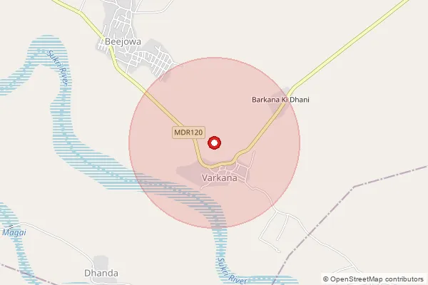 Map showing approximate area covered by Pincode 306601 — Dadai B.O, Pali