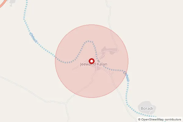 Map showing approximate area covered by Pincode 306604 — Jeewand Kalan S.O, Pali