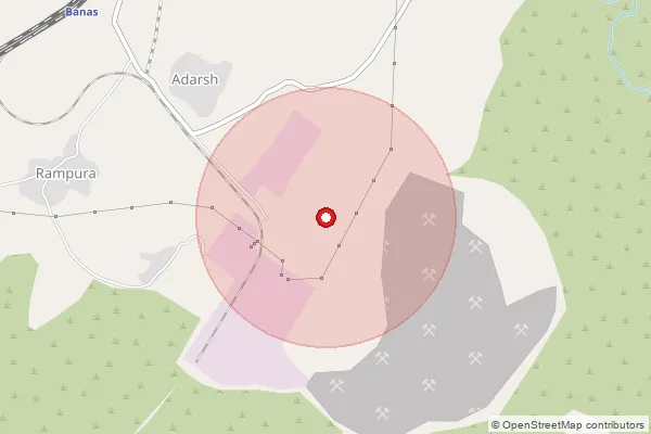 Map showing approximate area covered by Pincode 307019 — Jkpuram S.O, Sirohi