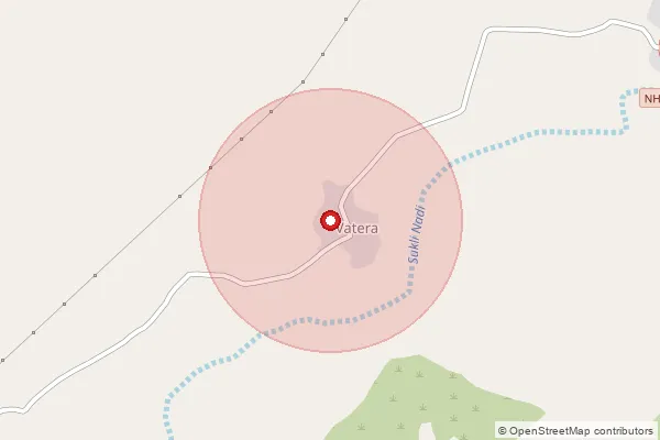 Map showing approximate area covered by Pincode 307024 — Valoriya B.O, Sirohi