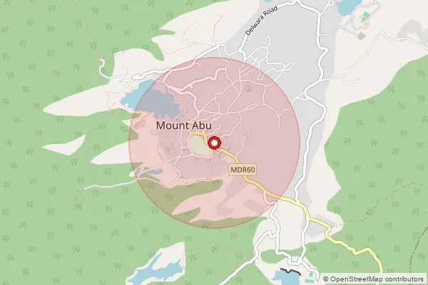 Map showing approximate area covered by Pincode 307501 — Shergaon, Sirohi