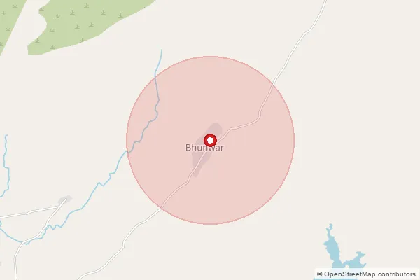 Map showing approximate area covered by Pincode 311201 — Amarwasi B.O, Bhilwara