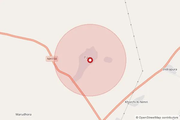 Map showing approximate area covered by Pincode 311302 — Bhadsi B.O, Bhilwara