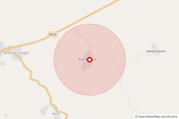 Map showing approximate area covered by Pincode 311401 — Bara Mahuwa B.O, Bhilwara