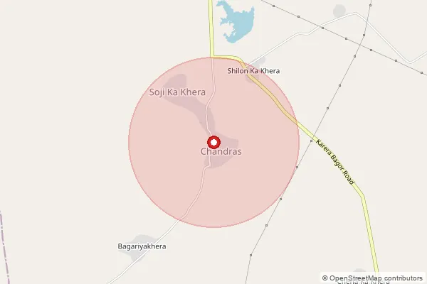 Map showing approximate area covered by Pincode 311402 — Adsipura B.O, Bhilwara