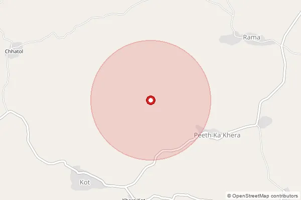 Map showing approximate area covered by Pincode 311803 — Umari B.O, Bhilwara