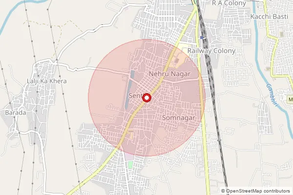 Map showing approximate area covered by Pincode 312025 — Netawal Garh Pachhali B.O, Chittorgarh