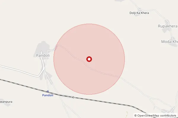 Map showing approximate area covered by Pincode 312201 — Odund B.O, Chittorgarh