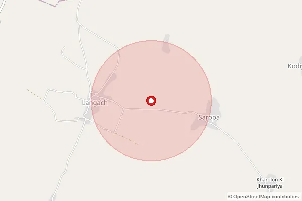 Map showing approximate area covered by Pincode 312207 — Banakiyakalan B.O, Chittorgarh
