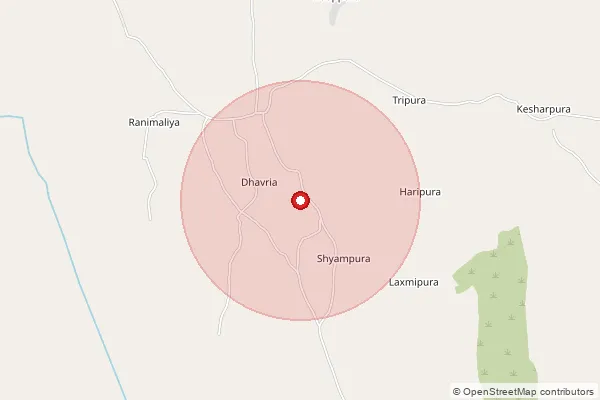 Map showing approximate area covered by Pincode 312401 — Mahuda B.O, Chittorgarh