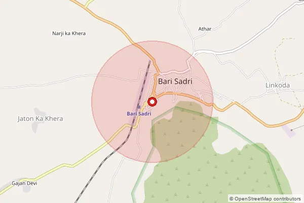 Map showing approximate area covered by Pincode 312403 — Manpura Jagir B.O, Chittorgarh